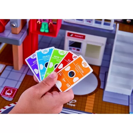 Set de joaca din lemn gara centrala Hape Set de joaca din lemn gara centrala Hape