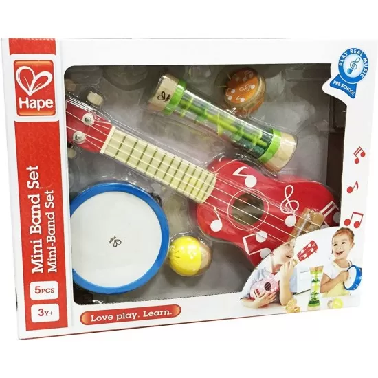 Set instrumente muzicale mini formatie Hape Set instrumente muzicale mini formatie Hape