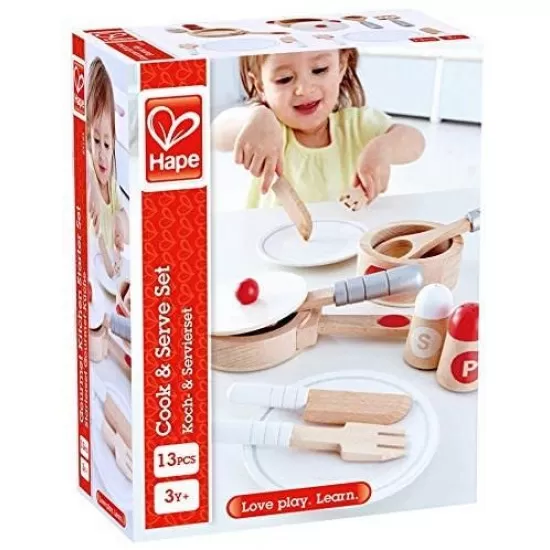 Set de joaca pentru gatit si servit Hape Set de joaca pentru gatit si servit Hape