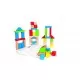 Set 50 cuburi de construit din lemn multicolor Hape