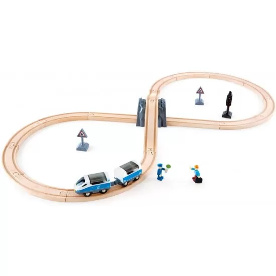 Set tren din lemn Hape Set tren din lemn Hape