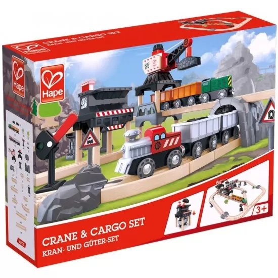 Set tren minier din lemn Hape Set tren minier din lemn Hape