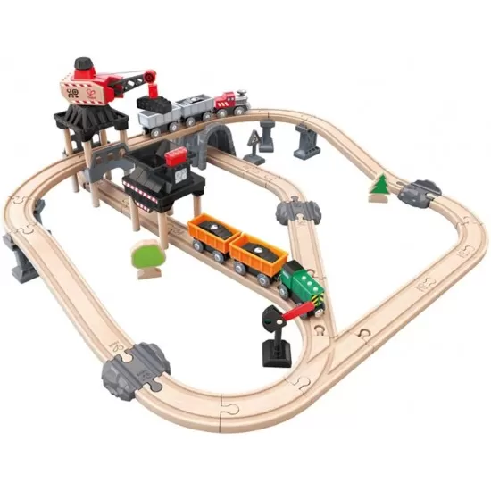 Set tren minier din lemn Hape Set tren minier din lemn Hape