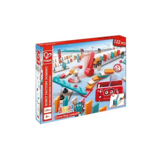 Set constructie Domino Robot Factory Hape Set constructie Domino Robot Factory Hape