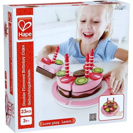 Set de joaca din lemn Hape - Tort cu 2 arome Set de joaca din lemn Hape - Tort cu 2 arome