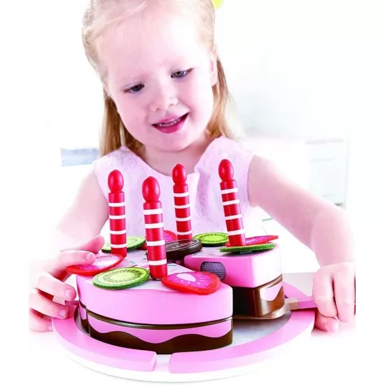 Set de joaca din lemn Hape - Tort cu 2 arome Set de joaca din lemn Hape - Tort cu 2 arome