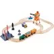 Set tren de marfa cu macara din lemn Hape Set tren de marfa cu macara din lemn Hape