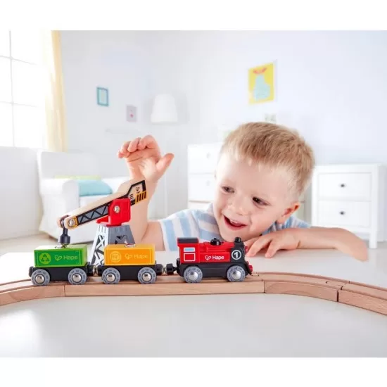 Set tren livrare marfa Hape Set tren livrare marfa Hape