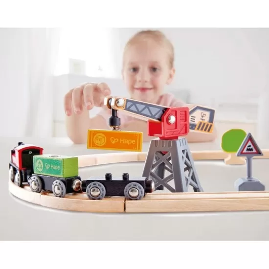 Set tren livrare marfa Hape Set tren livrare marfa Hape