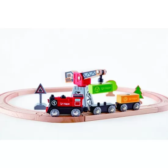 Set tren livrare marfa Hape Set tren livrare marfa Hape