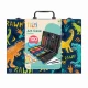 Set de desen Deluxe Happi Hobbi Art Case cu 100 de accesorii Dinozaur Set de desen Deluxe Happi Hobbi Art Case cu 100 de accesorii Dinozaur