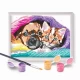 Set pictura pe numere Catelus si Pisicuta Paint and Frame