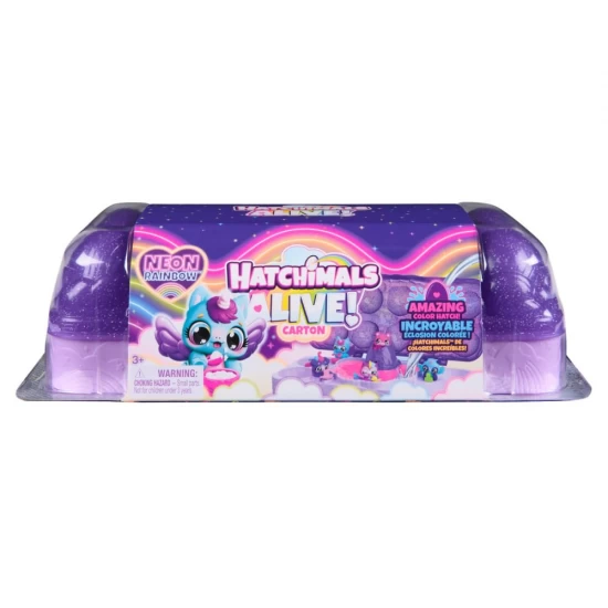 Set de joaca 5 oua Hatchimals Alive Neon Rainbow