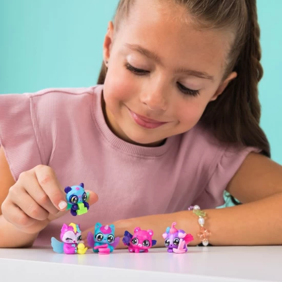 Set de joaca 5 oua Hatchimals Alive Neon Rainbow