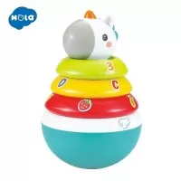 Jucarie bebelusi Roly Poly Unicorn cu inele pentru stivuit