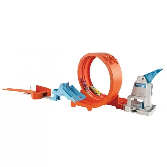 Set de joaca Hot Wheels circuit rapid cu lansator pentru cascadorii si masinuta exclusiva Set de joaca Hot Wheels circuit rapid cu lansator pentru cascadorii si masinuta exclusiva