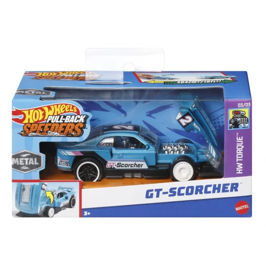 Masinuta metalica cu sistem pull back GT Scorcher Hot Wheels scara 1:43 Masinuta metalica cu sistem pull back GT Scorcher Hot Wheels scara 1:43