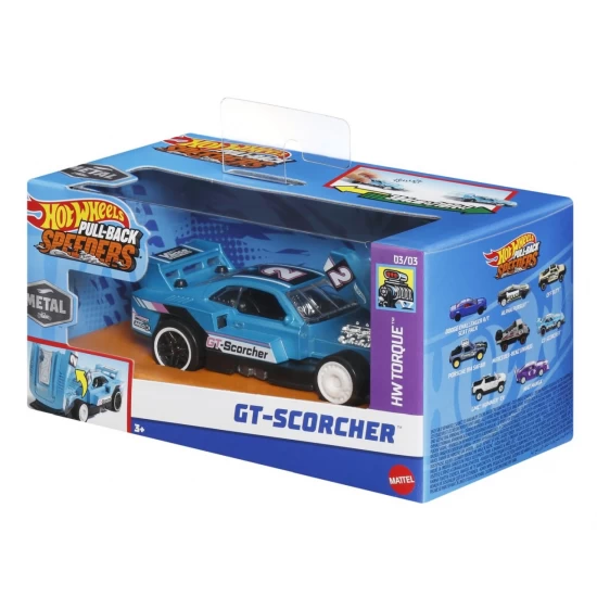 Masinuta metalica cu sistem pull back GT Scorcher Hot Wheels scara 1:43 Masinuta metalica cu sistem pull back GT Scorcher Hot Wheels scara 1:43