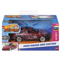 Masinuta metalica Hot Wheels cu sistem pull back Mazda 2004 RX8 Custom scara 1:43