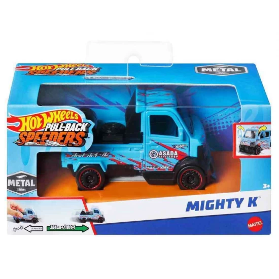 Masinuta metalica Hot Wheels cu sistem pull back Mighty K scara 1:43