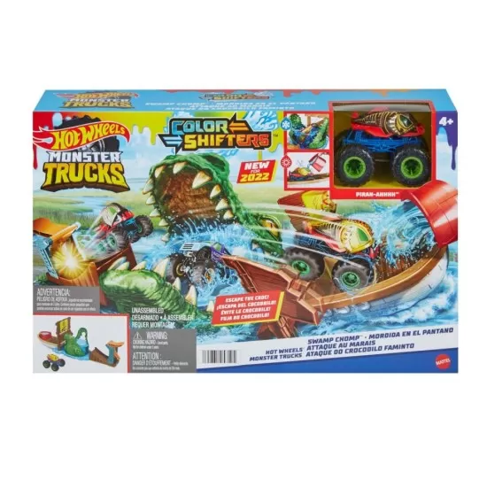 Set de joaca Hot Wheels Monster Truck Color Shifters - Atacul crocodilului Set de joaca Hot Wheels Monster Truck Color Shifters - Atacul crocodilului