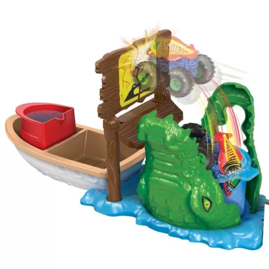 Set de joaca Hot Wheels Monster Truck Color Shifters - Atacul crocodilului Set de joaca Hot Wheels Monster Truck Color Shifters - Atacul crocodilului