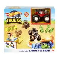 Lansator si masina Monster Truck Hot Wheels