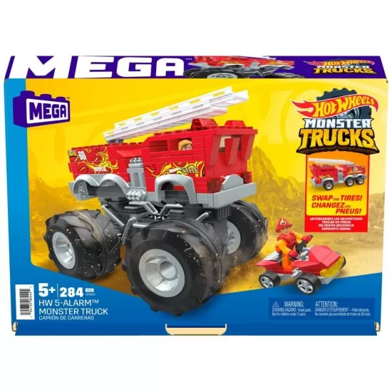 Set constructie 5 Alarm Mega Hot Wheels Monster Truck 284 piese Set constructie 5 Alarm Mega Hot Wheels Monster Truck 284 piese