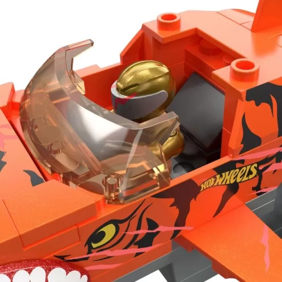 Set constructie cursa Tiger Shark Chomp Hot Wheels Monster Truck Mega 245 piese Set constructie cursa Tiger Shark Chomp Hot Wheels Monster Truck Mega 245 piese