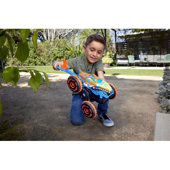 Masina cu telecomanda Hot Wheels Monster Truck Sharks vs Dinos Tiger Shark Climber