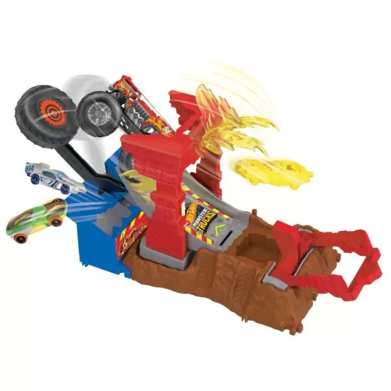 Set de joaca Hot Wheels Monster Trucks Entry Challenge Arena Smashers - Provocarea Fire Crash Set de joaca Hot Wheels Monster Trucks Entry Challenge Arena Smashers - Provocarea Fire Crash