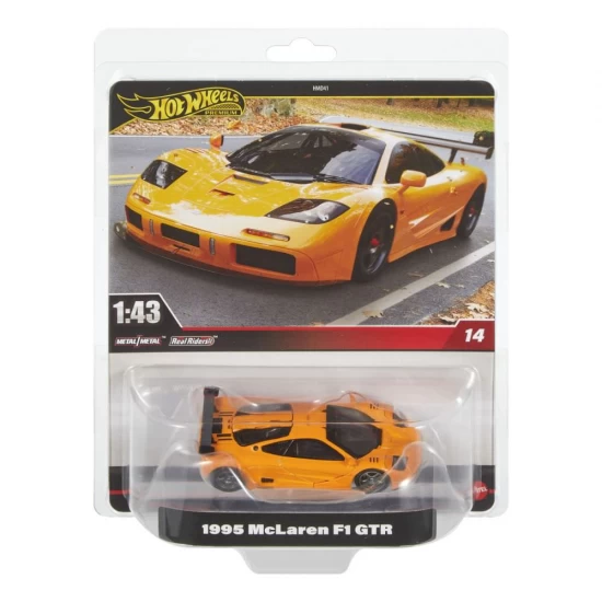 Masinuta metalica Hot Wheels Premium Real Riders McLaren F1 GTR 1995 scara 1:43 Masinuta metalica Hot Wheels Premium Real Riders McLaren F1 GTR 1995 scara 1:43