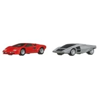 Set 2 masinute metalice Hot Wheels Premium Lamborghini Countach LP5000 QV si Lancia Stratos Zero scara 1:64
