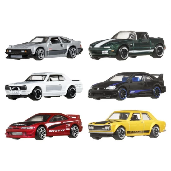 Set 6 masinute metalice Hot Wheels Silver Series tematica japoneza Set 6 masinute metalice Hot Wheels Silver Series tematica japoneza