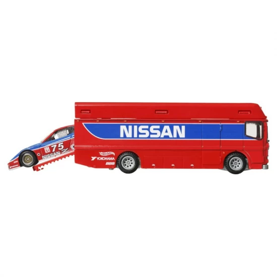 Transportator Hot Wheels Euro Hauler cu masinuta Nissan 300 ZX GTS scara 1:64