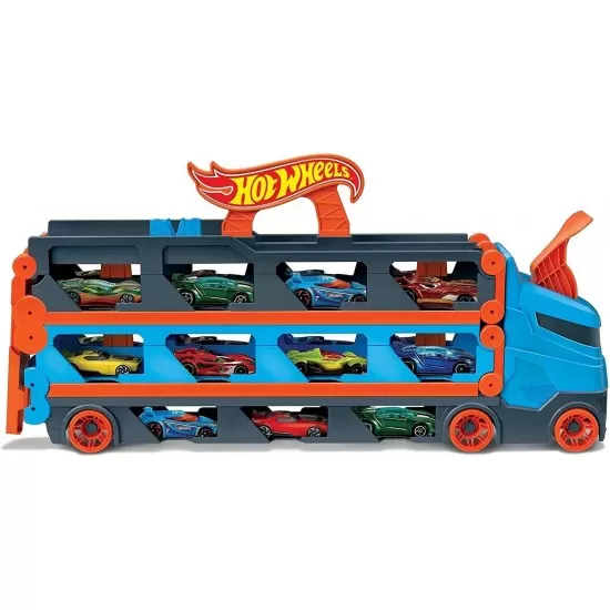 Mega transportator masini si pista 2 in 1 Hot Wheels
