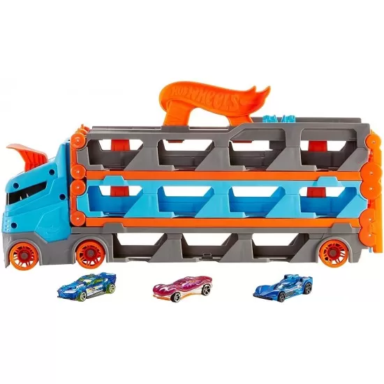 Mega transportator masini si pista 2 in 1 Hot Wheels