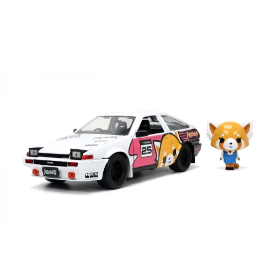 Set masinuta metalica Toyota Trueno scara 1:24 si figurina Aggretsuko