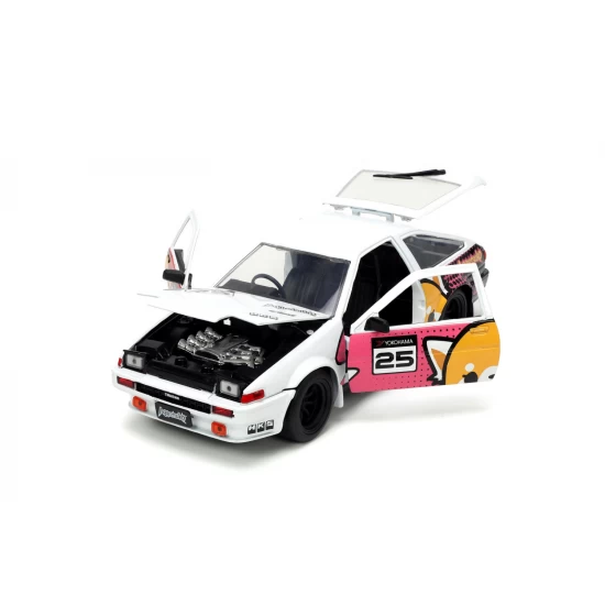 Set masinuta metalica Toyota Trueno scara 1:24 si figurina Aggretsuko
