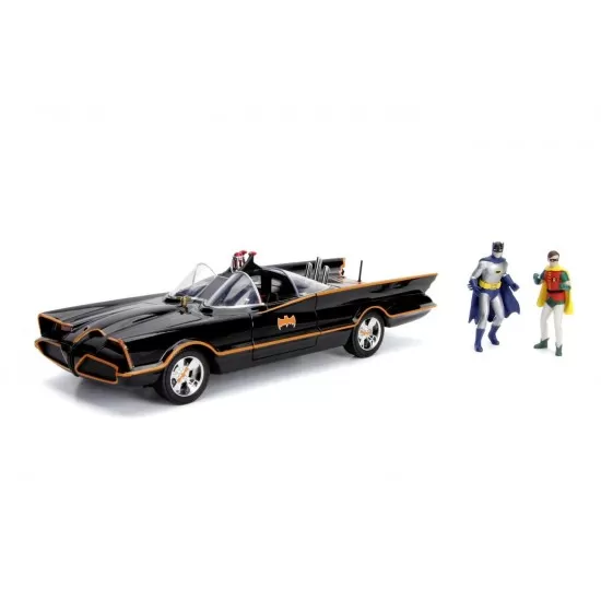 Masinuta RC Batmobile scara 1:18 cu 2 figurine Batman si Robin Masinuta RC Batmobile scara 1:18 cu 2 figurine Batman si Robin