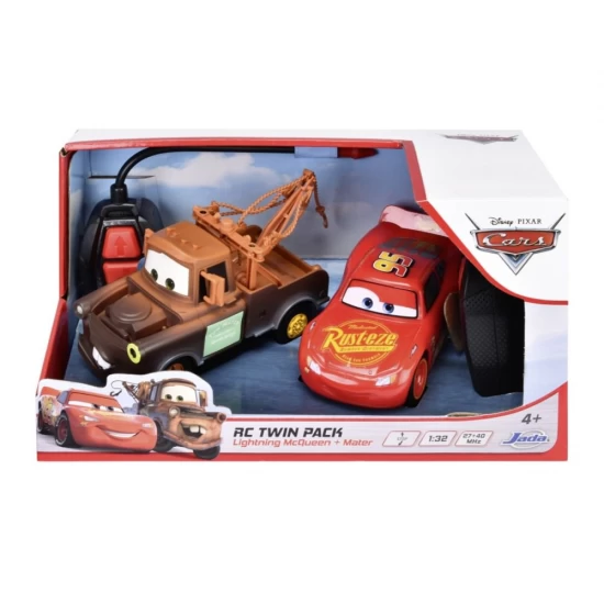 Set 2 masinute cu telecomanda Fulger McQueen si Mater scara 1:32
