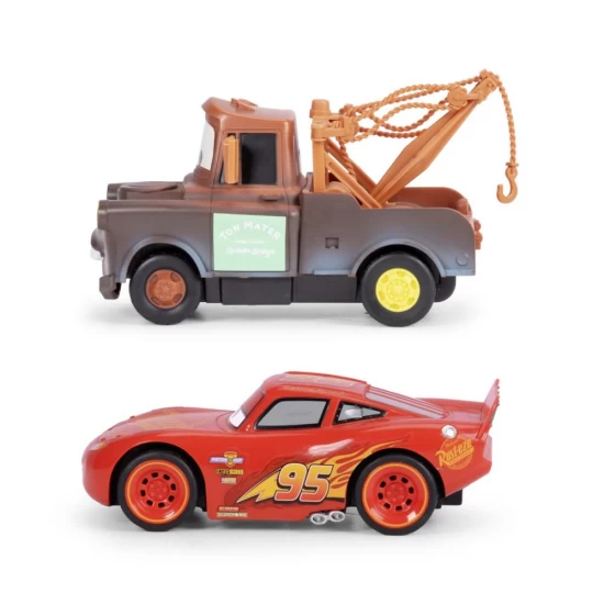 Set 2 masinute cu telecomanda Fulger McQueen si Mater scara 1:32