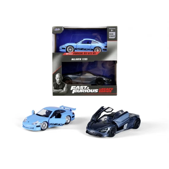 Set 2 masinute metalice Porsche 911 GT3 RS si McLaren 720S Fast and Furious Legacy scara 1:32 Set 2 masinute metalice Porsche 911 GT3 RS si McLaren 720S Fast and Furious Legacy scara 1:32