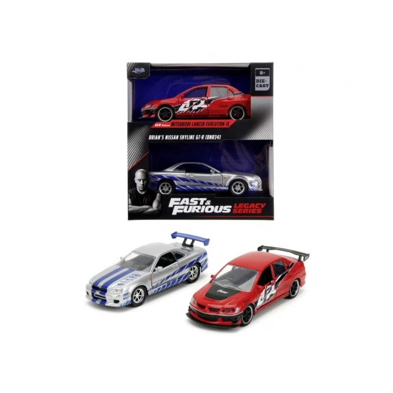 Set 2 masini metalice Mitsubishi Lancer Evolution IX 1:32 Jada Fast and Furious 