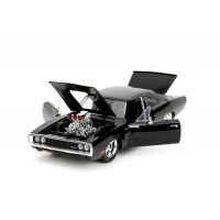 Set figurina Dominic si masinuta metalica Dodge Charger 1970 scara 1:24 Jada Fast and Furious