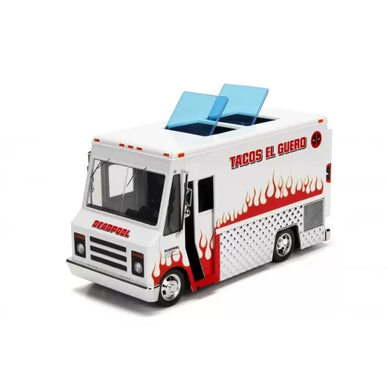 Set camionul de mancare Marvel scara 1:24 si figurina metalica Deadpool Set camionul de mancare Marvel scara 1:24 si figurina metalica Deadpool