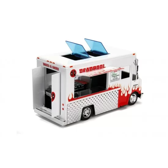 Set camionul de mancare Marvel scara 1:24 si figurina metalica Deadpool Set camionul de mancare Marvel scara 1:24 si figurina metalica Deadpool