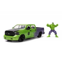 Set figurina Jada Marvel Hulk si masinuta metalica RAM 1500 2014 scara 1:24