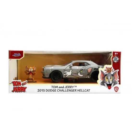 Masina metalica Dodge Challenger Hellcat scara 1:24 cu figurina Jerry Masina metalica Dodge Challenger Hellcat scara 1:24 cu figurina Jerry