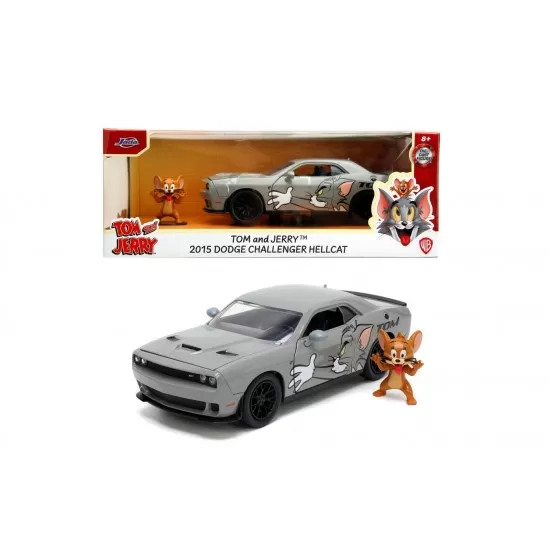 Masina metalica Dodge Challenger Hellcat scara 1:24 cu figurina Jerry Masina metalica Dodge Challenger Hellcat scara 1:24 cu figurina Jerry